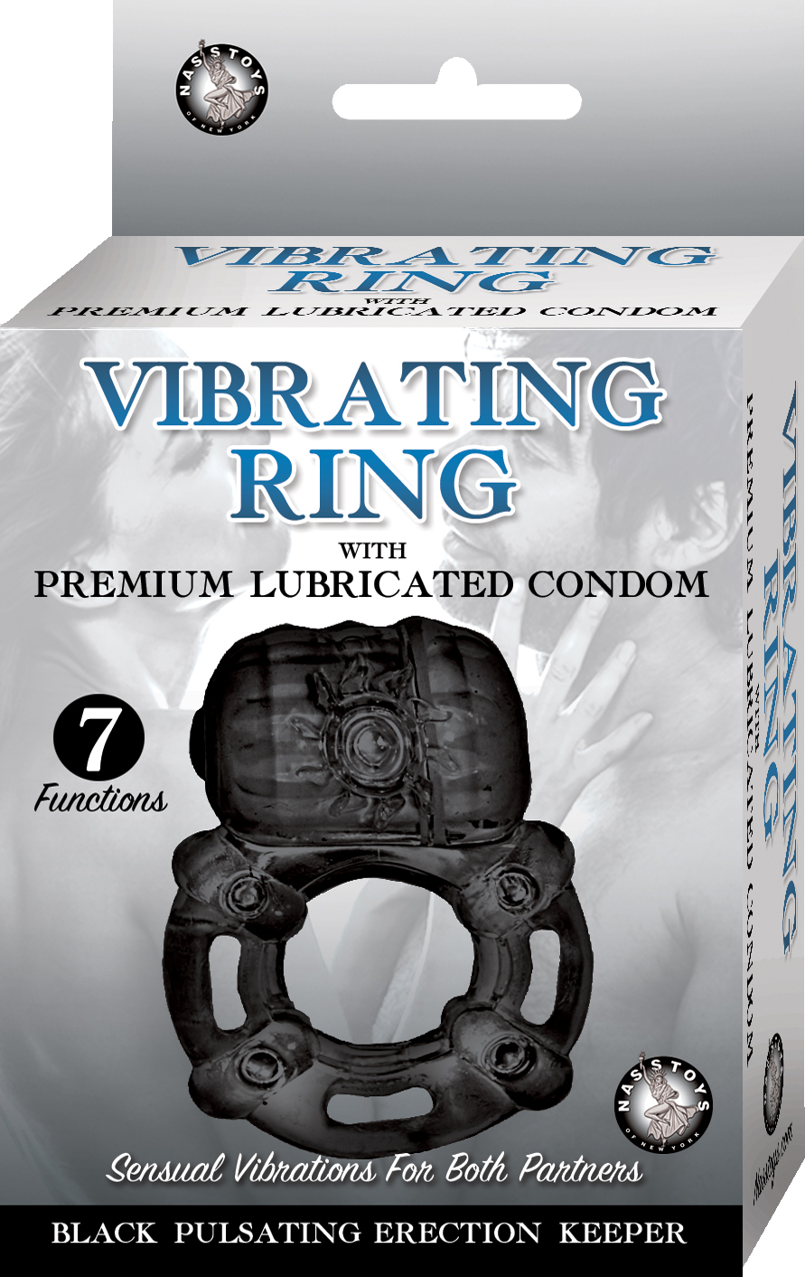 vibrating ring black pulsating erection keeper black