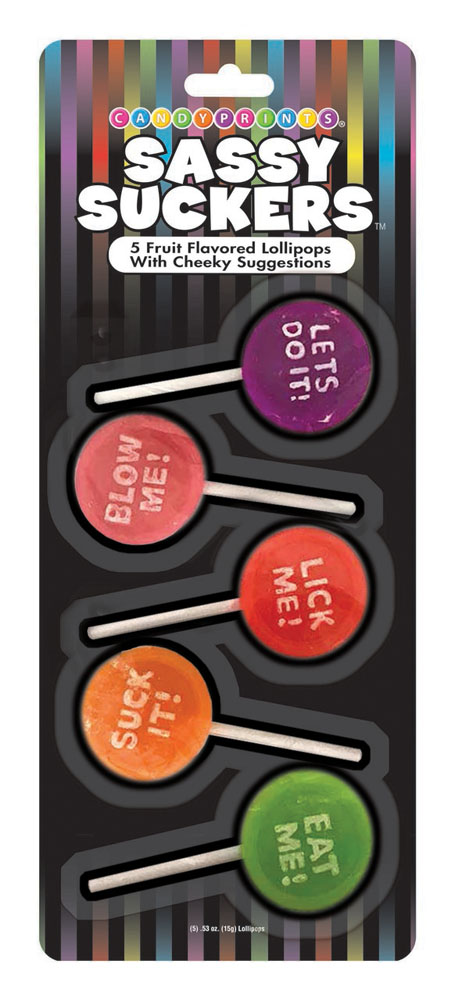sassy sucker 5 fruit flavored lollipops