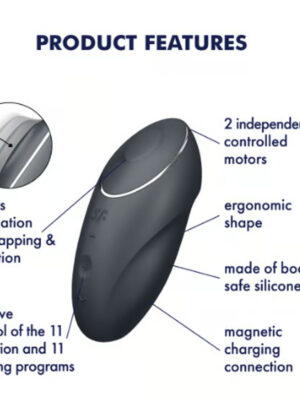 satisfyer tap and climax 1 vibrator grey satisfyer tap and climax 1 vibrator grey