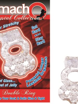 the macho crystal collection double ring clear