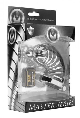 asylum 4 ring locking chastity cage small/medium