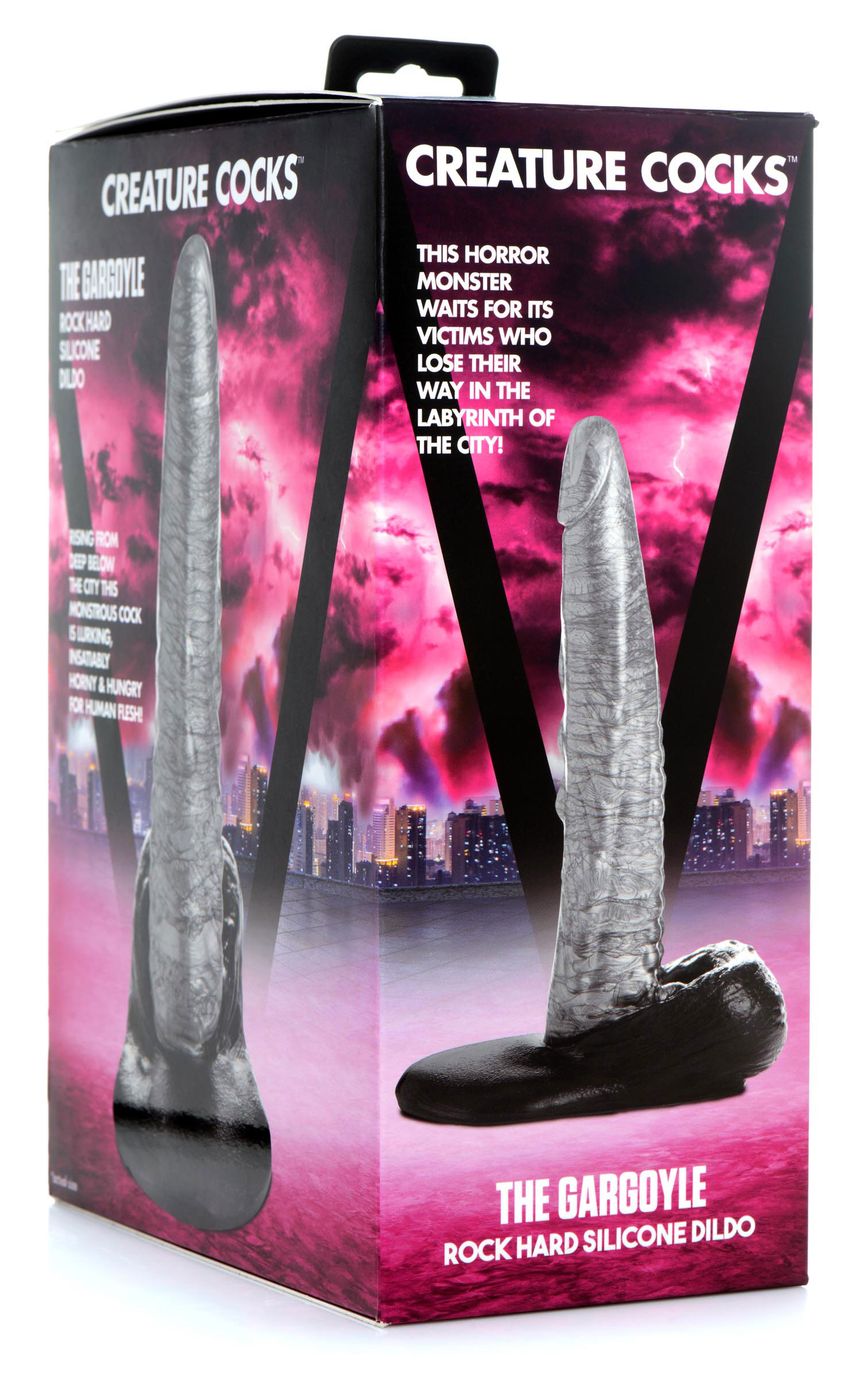 the gargoyle rock hard silicone dildo silver