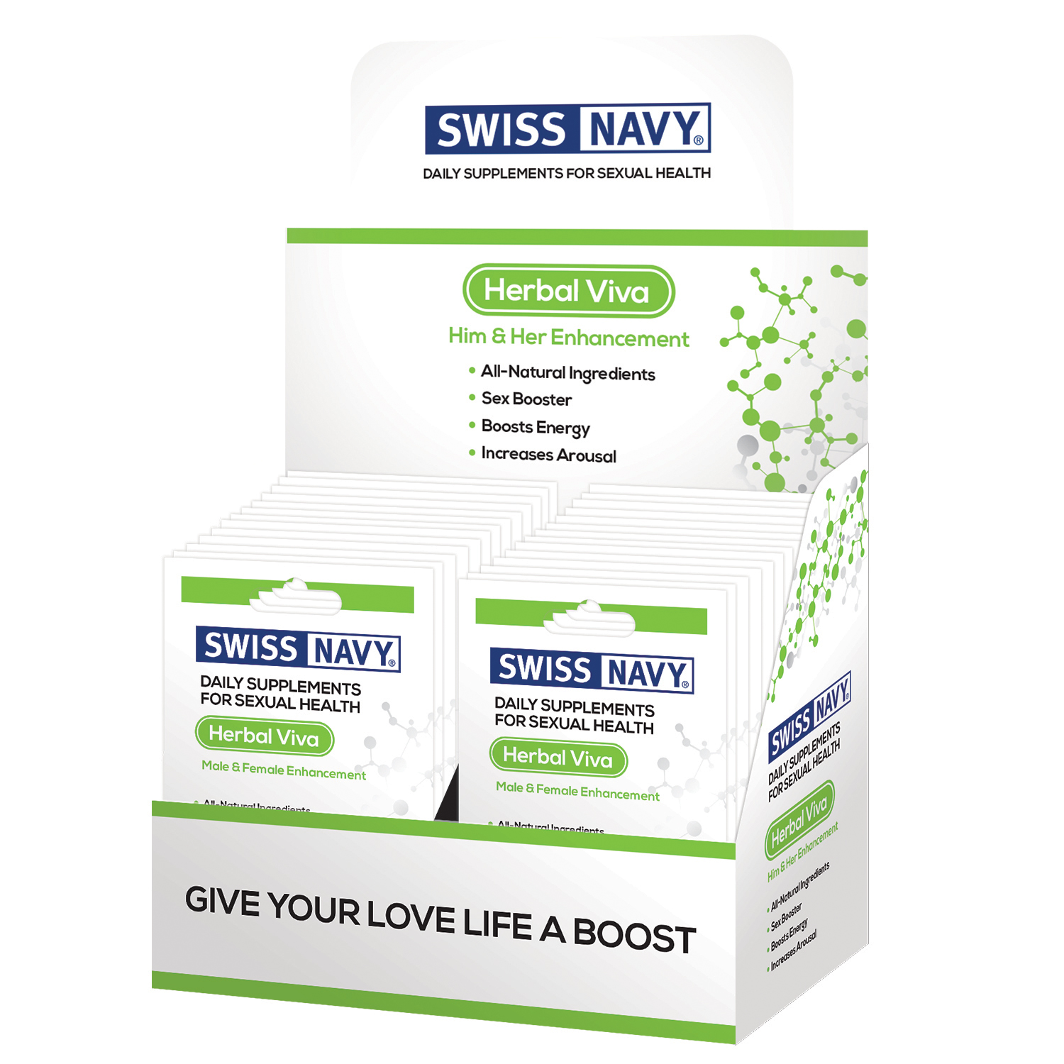 swiss navy herbal viva him & her enchancement display