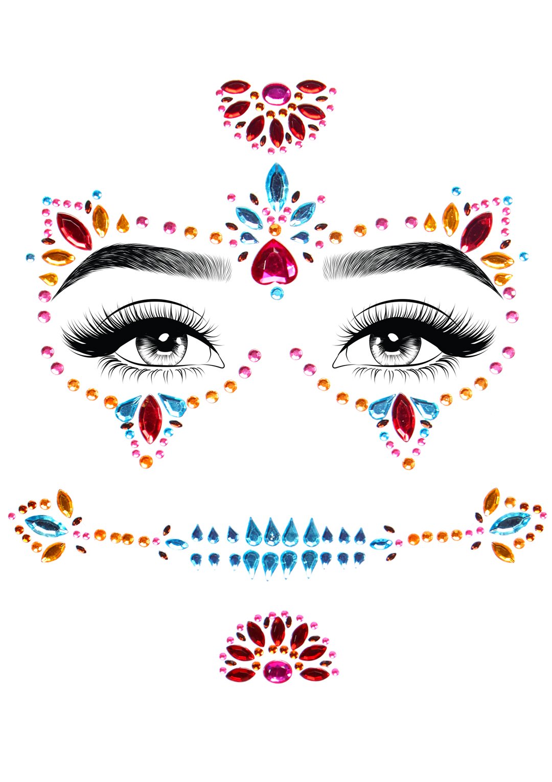 day of the dead adhesive face jewels