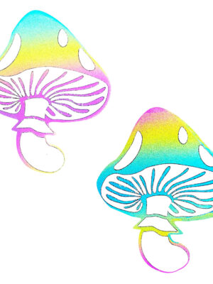 rainbow reflective toadstool nipple cover pasties