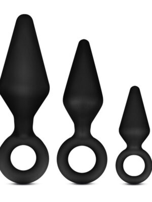 anal adventures platinum silicone loop plug kit black
