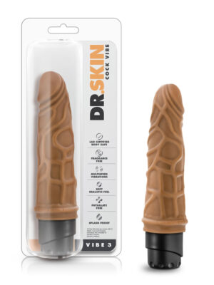 dr. skin cock vibe 3 7.25 inch vibrating cock mocha dr. skin cock vibe 3 7.25 inch vibrating cock mocha
