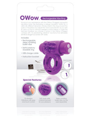 charged owow rechargeable vibe ring purple