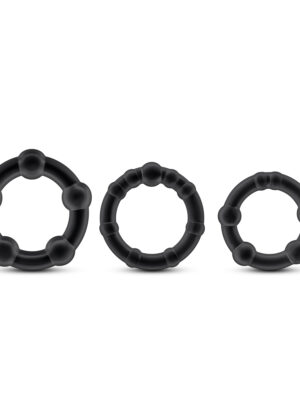 stay hard beaded cock rings 3 pack black