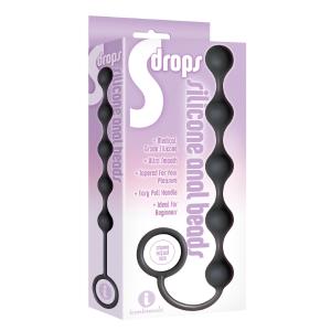 the 9's s drops silicone anal beads black