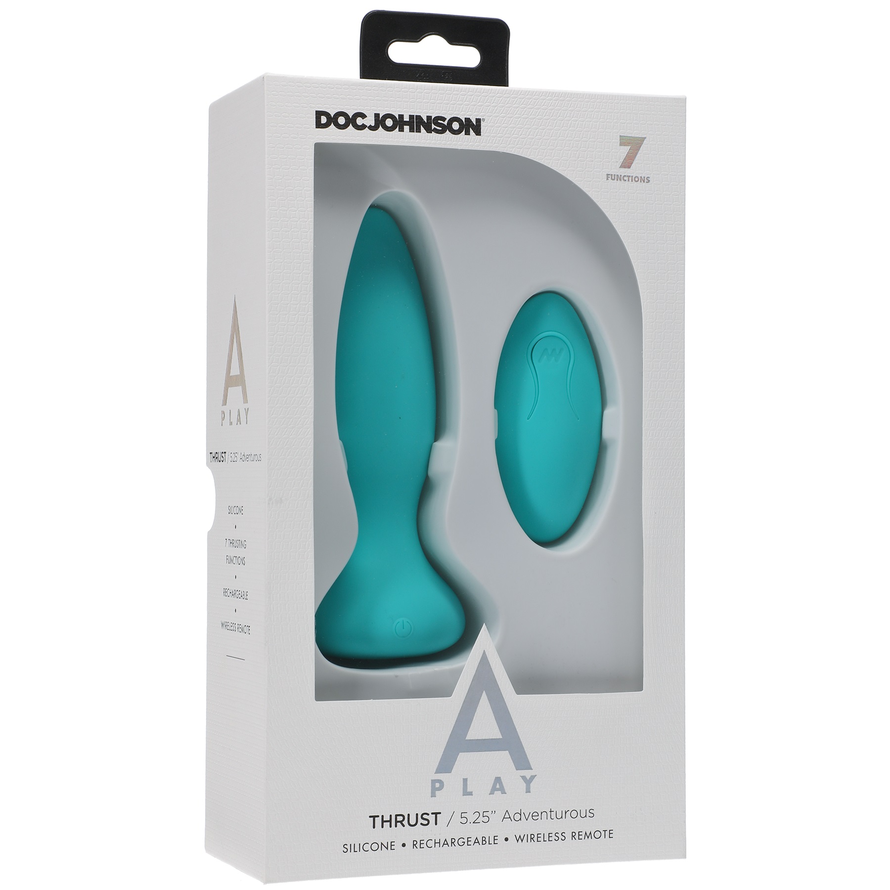 a play thrust adventurous rechargeable silicone anal plug with remote