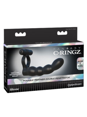 fantasy c ringz posable partner double penetrator black