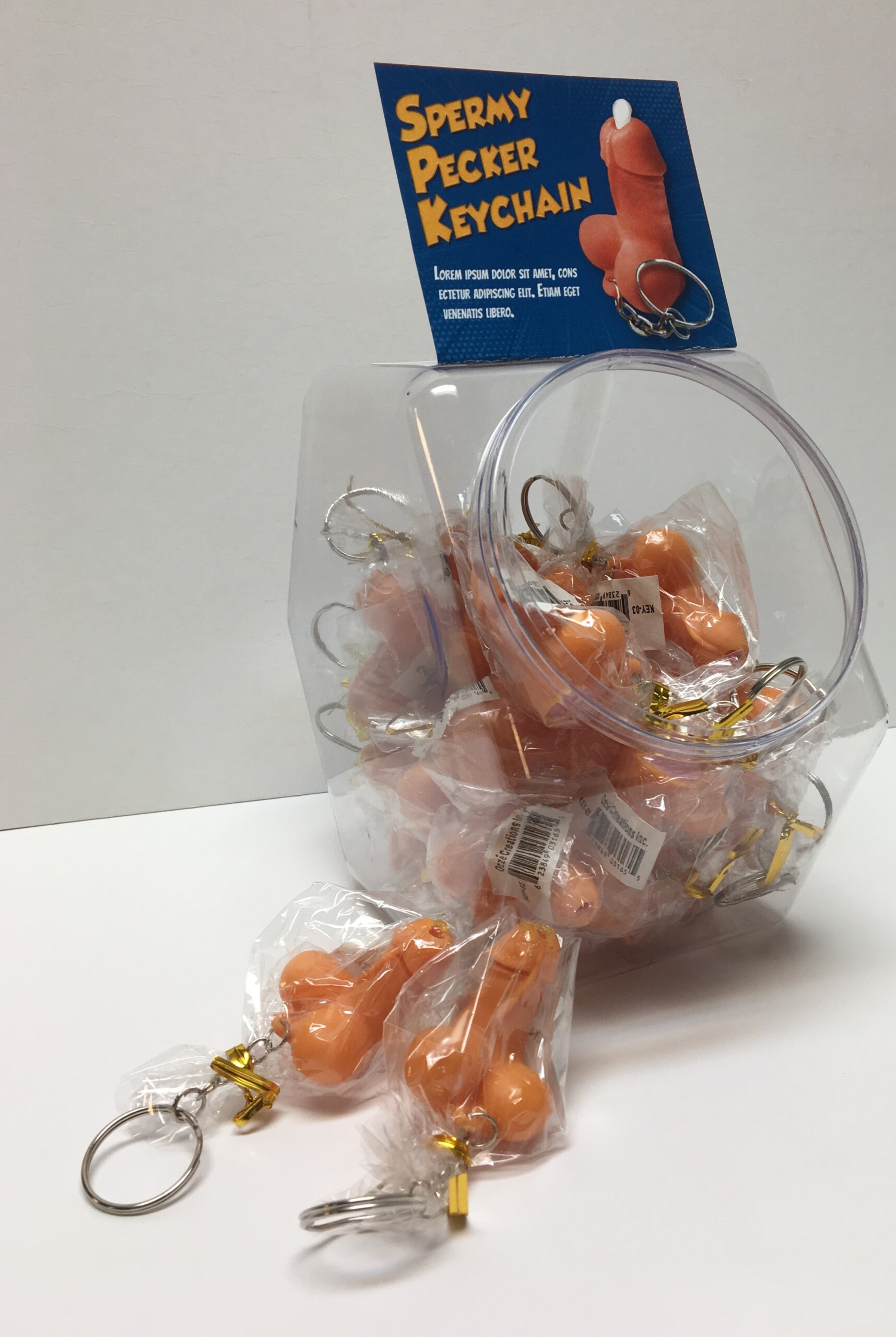 spermy pecker keychain 24 count bowl