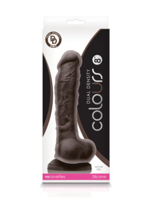 colours dual density 8 inch dildo dark brown