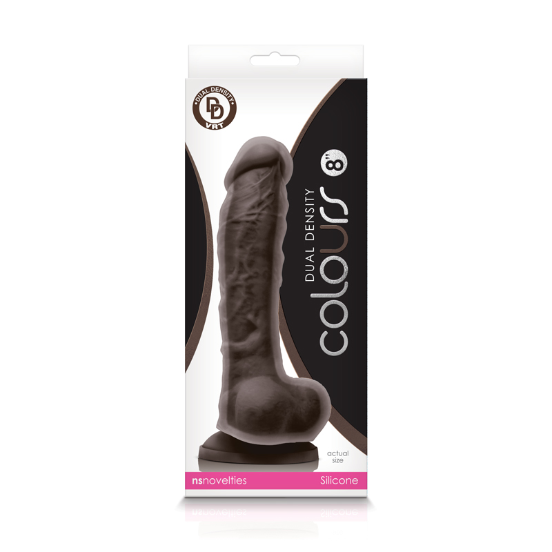 colours dual density 8 inch dildo dark brown colours dual density 8 inch dildo dark brown