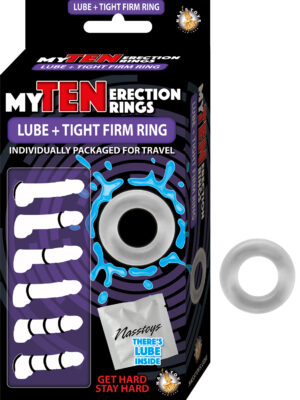 my ten erection rings lube + tight firm ring clear