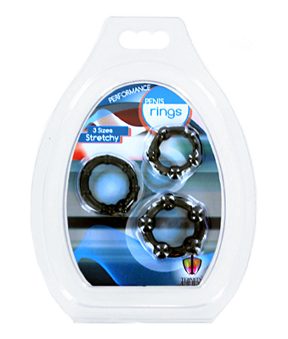 black performance erection rings packaged