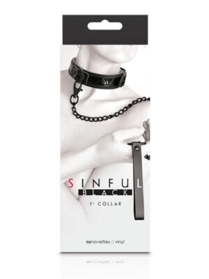 sinful 1 inch collar black