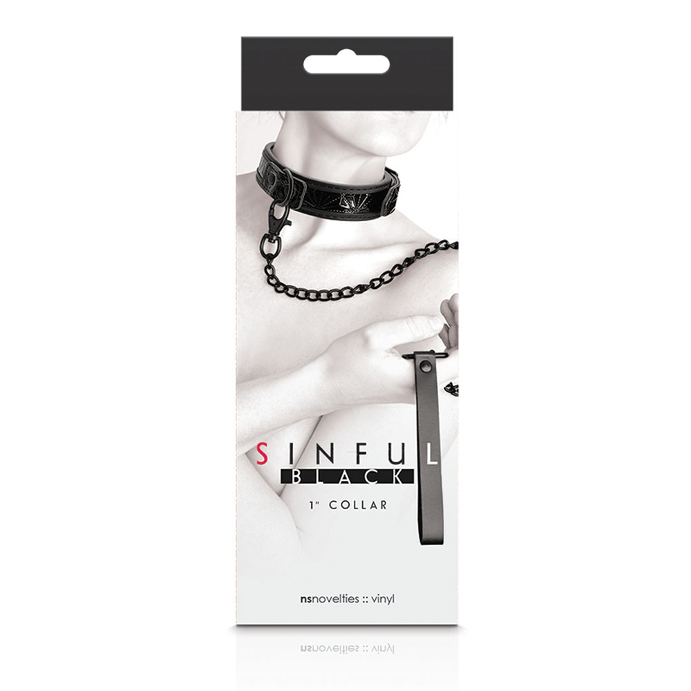 sinful 1 inch collar black