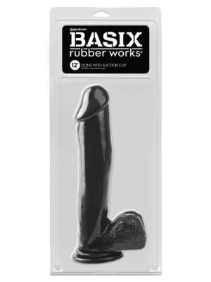 basix rubber works 12 inch dong with suction cup black