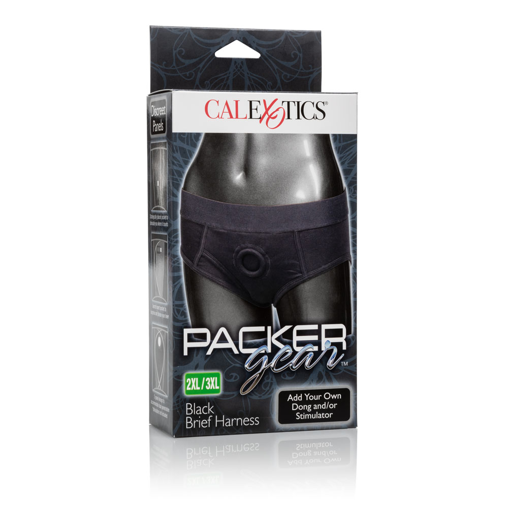 packer gear black brief harness 2xl/3xl