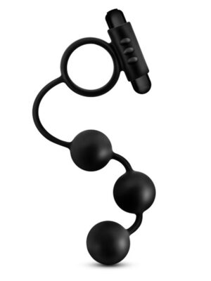 anal adventures platinum silicone anal ball with vibrating c ring black anal adventures platinum silicone anal ball with vibrating c ring black