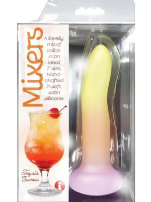CM UPDATE mixers tequila sunrise 8" dildo yellow orange pink