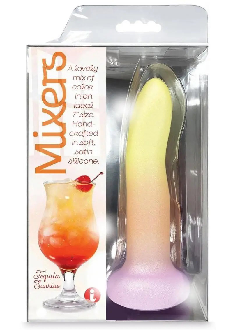 mixers tequila sunrise 8" dildo yellow orange pink