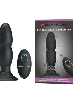 pretty love remote control beaded plug 4 function black