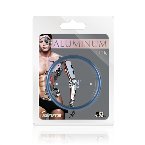 aluminum ring cobalt blue 2.25 inch diameter