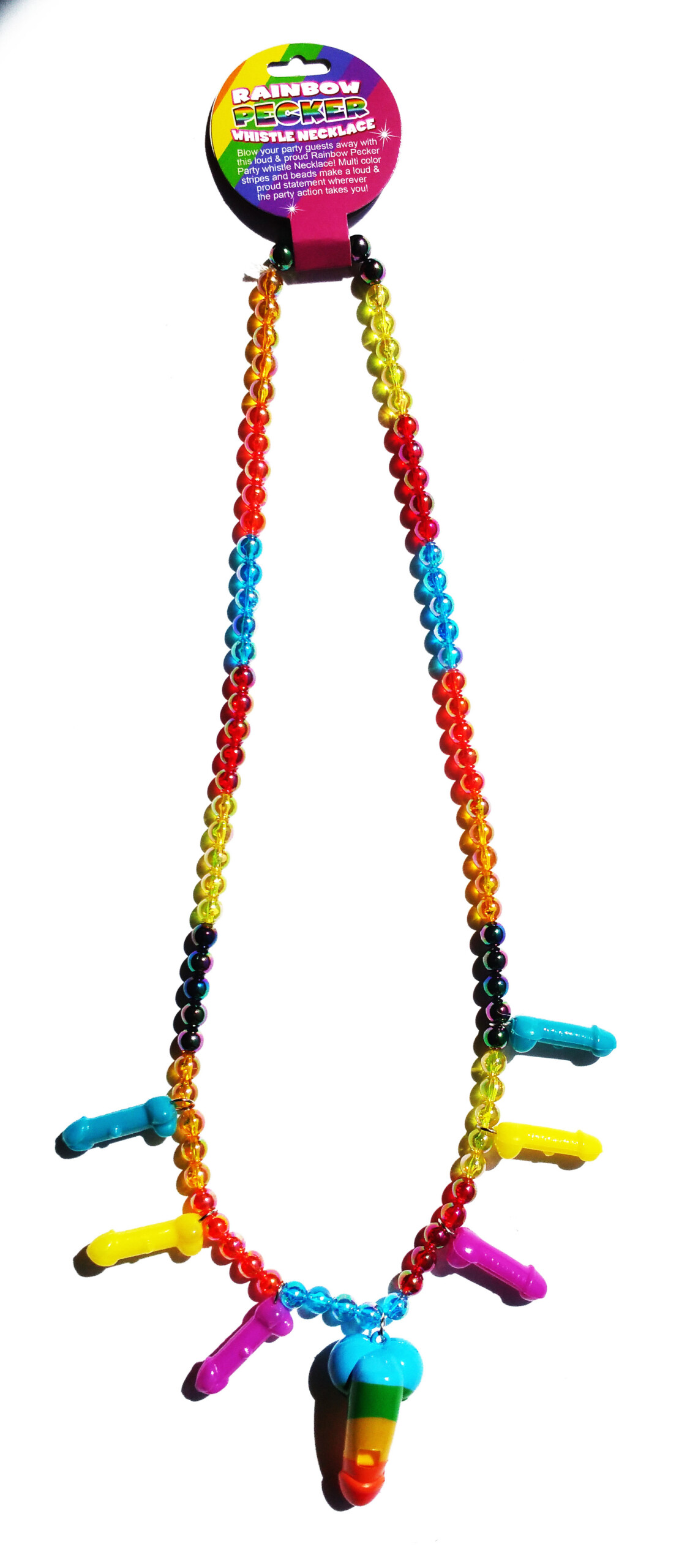 rainbow pecker whistle necklace