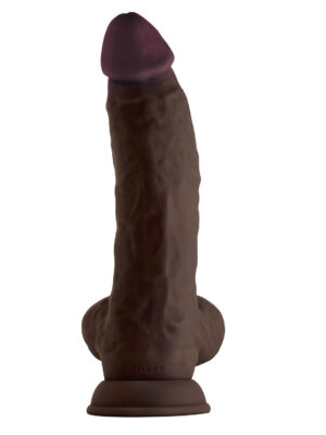 shaft model n 9.5 inch liquid silicone dong with balls mahogany