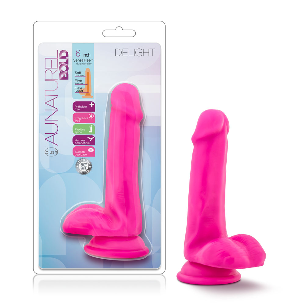 au natural bold delight 6 inch dildo pink
