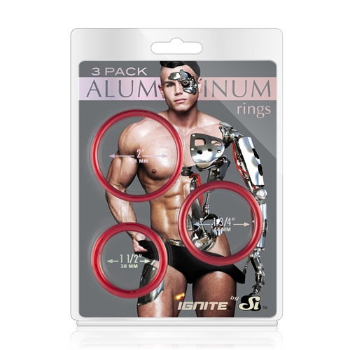 aluminum ring hellfire red 3 pack 2, 1.75, 1.5 inch aluminum ring hellfire red 3 pack 2, 1.75, 1.5 inch