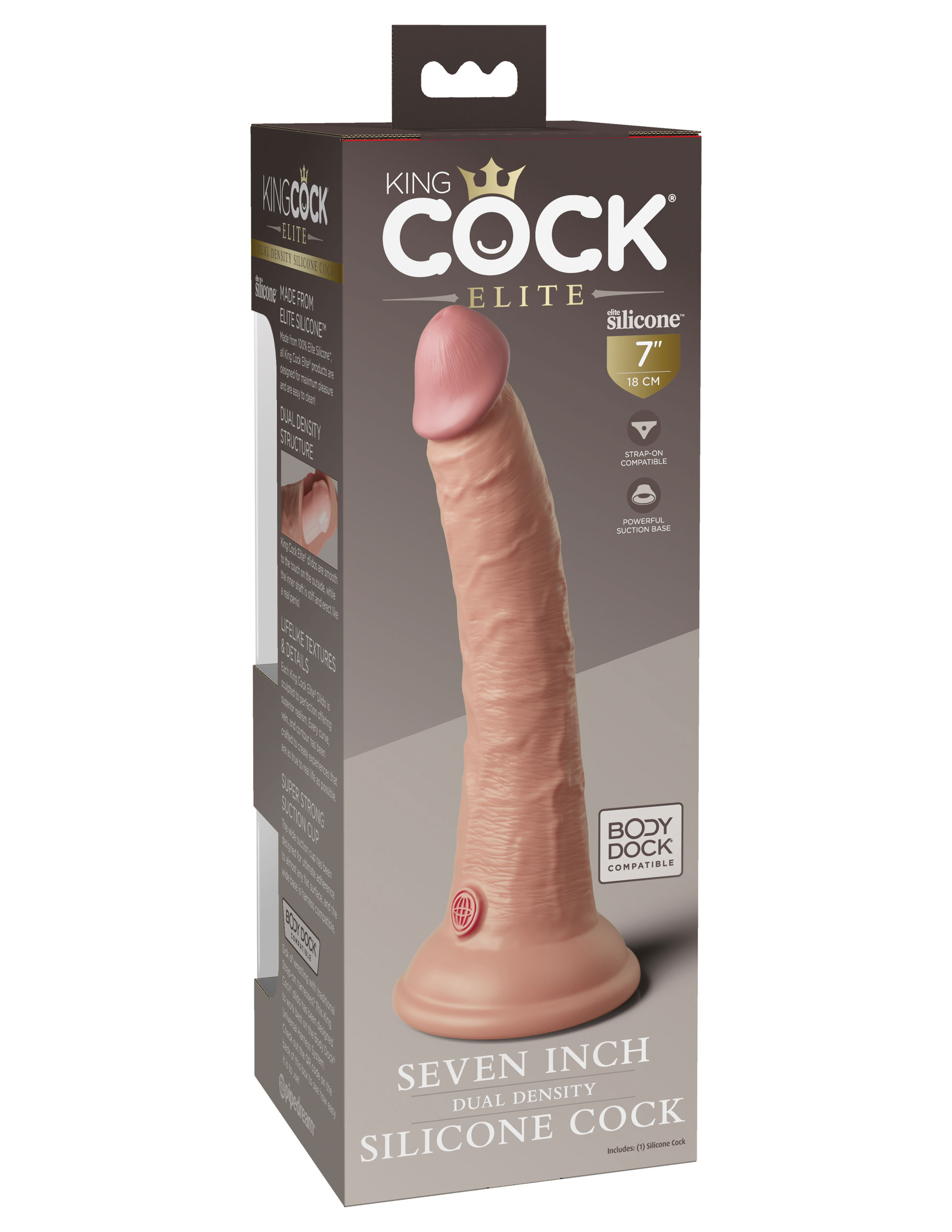 king cock elite 7 inch silicone dual density cock light king cock elite 7 inch silicone dual density cock light
