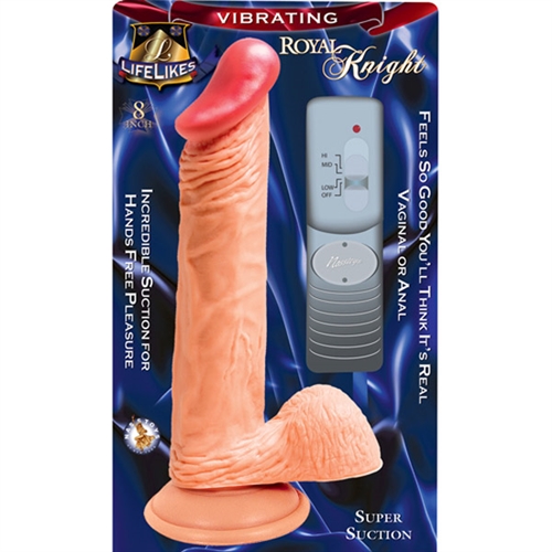 lifelike vibrating flesh royal knight 8" lifelike vibrating flesh royal knight 8"
