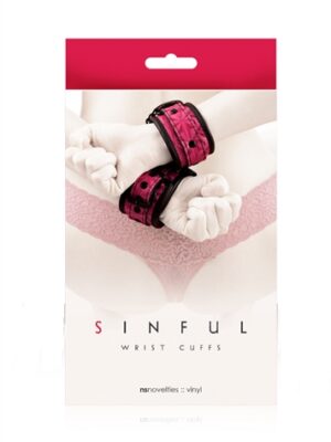 sinful wrist cuffs pink