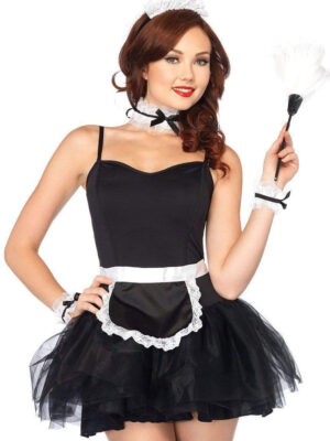 lace french maid costume kit black