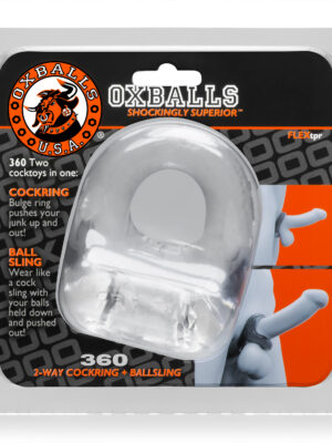 360 2 way cockring + ballsling clear 360 2 way cockring + ballsling clear