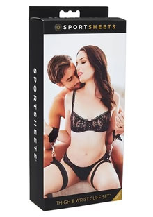 thigh and wrist cuff set black