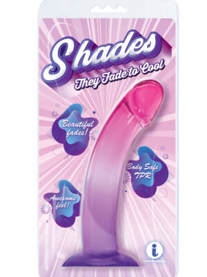 shades, 8.25" smoothie jelly tpr gradient dong purple and pink