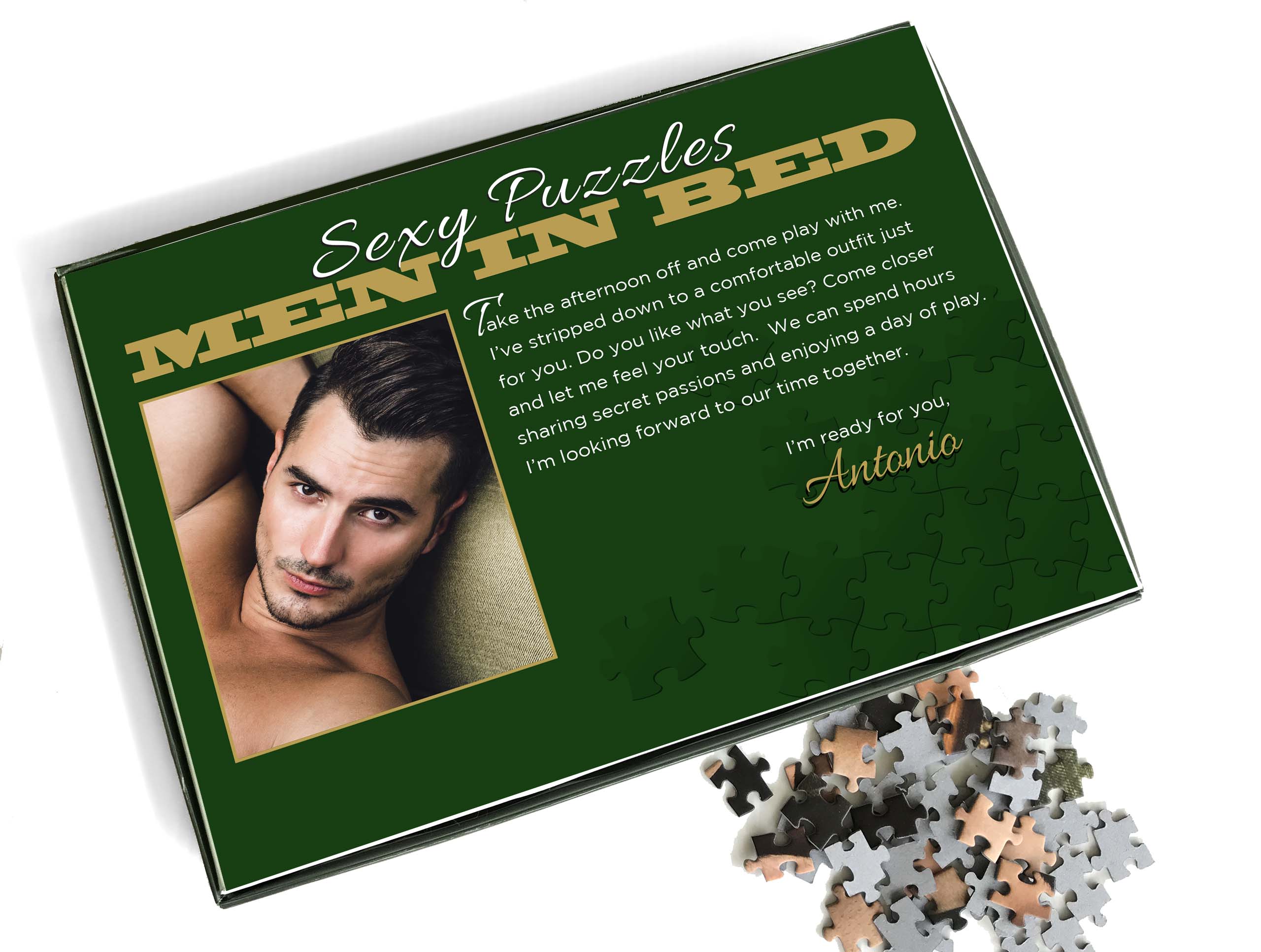 sexy puzzles men in bed antonio