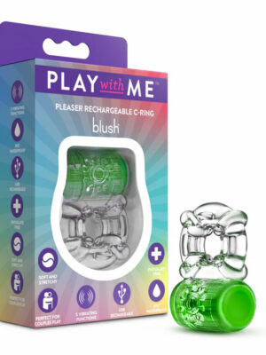 play with me pleaser rechargeable c ring neon green