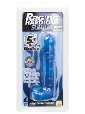 raging hard ons slimline anal series 5.5 inch ass play ballsy blue