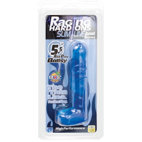 raging hard ons slimline anal series 5.5 inch ass play ballsy blue