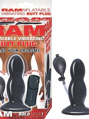 ram inflatable vibrating butt plug black