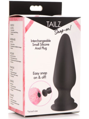 snap on interchangeable small silicone anal plug