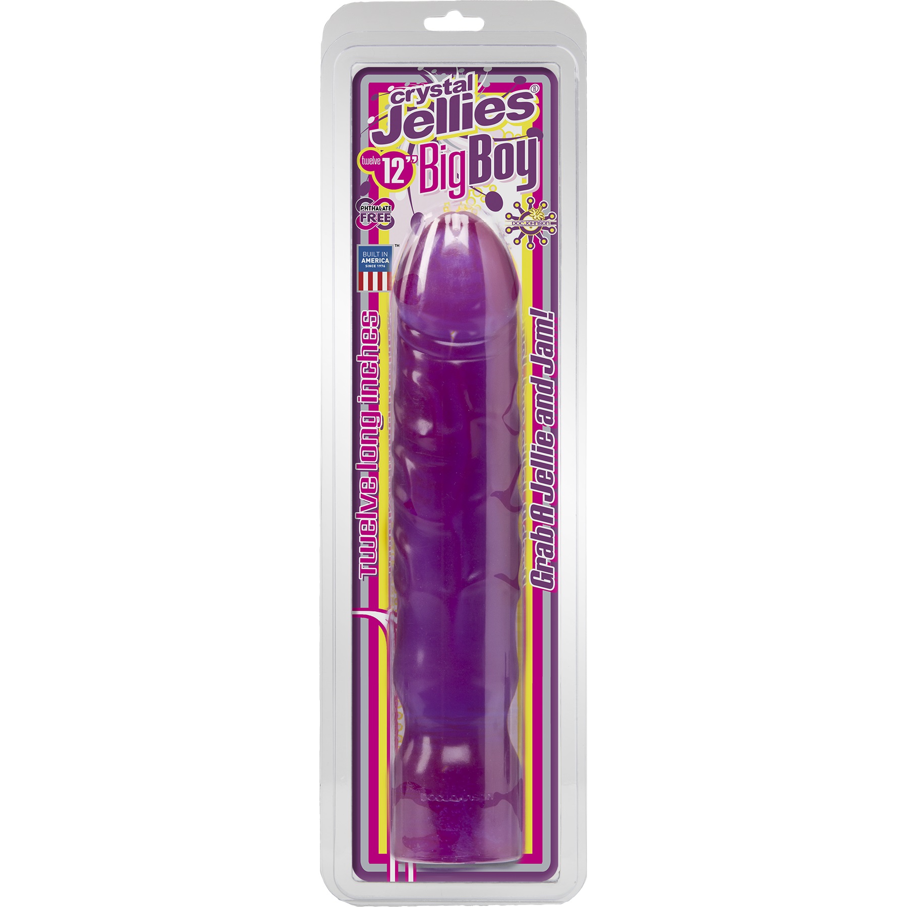 crystal jellies big boy 12 inch purple