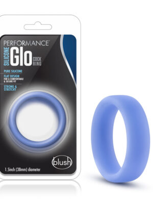 performance silicone glo cock ring blue glow performance silicone glo cock ring blue glow