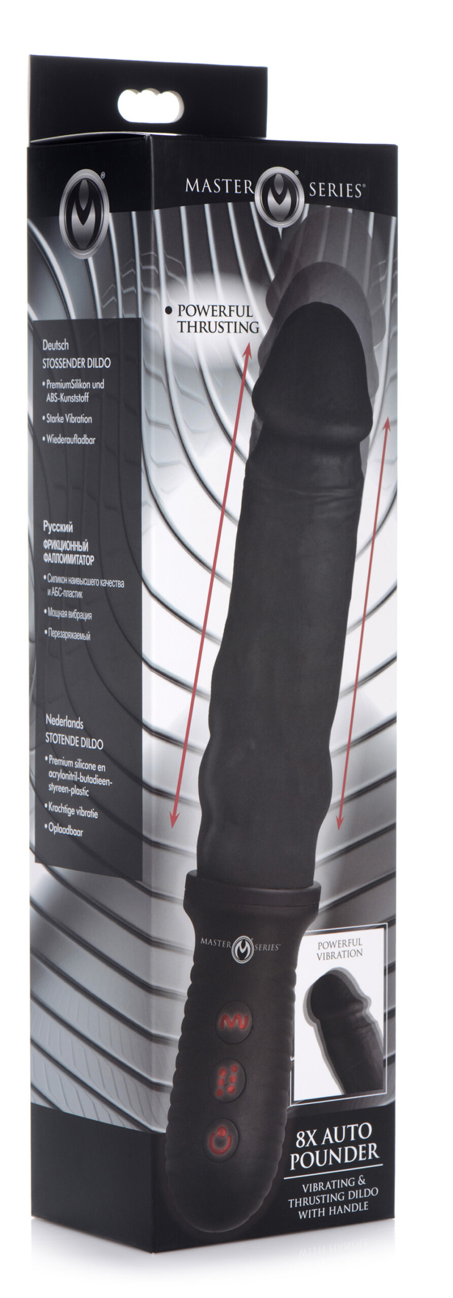8x auto pounder vibrating and thrusting dildo with handle black 8x auto pounder vibrating and thrusting dildo with handle black